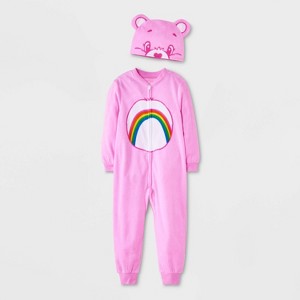 Toddler Girls' Care Bears Long Sleeve Blanket Sleeper Halloween Footed Pajama - White - 1 of 4