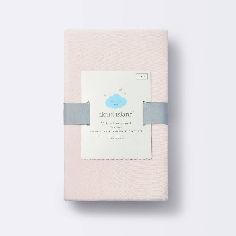 Polyester Rayon Fitted Crib Sheet - Light Pink - Cloud Island&#8482;, 5 of 6