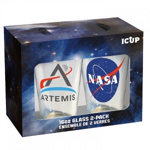 Adult NASA and Artemis Logos 16 oz Pint Glass 2-Pack - 1 of 1