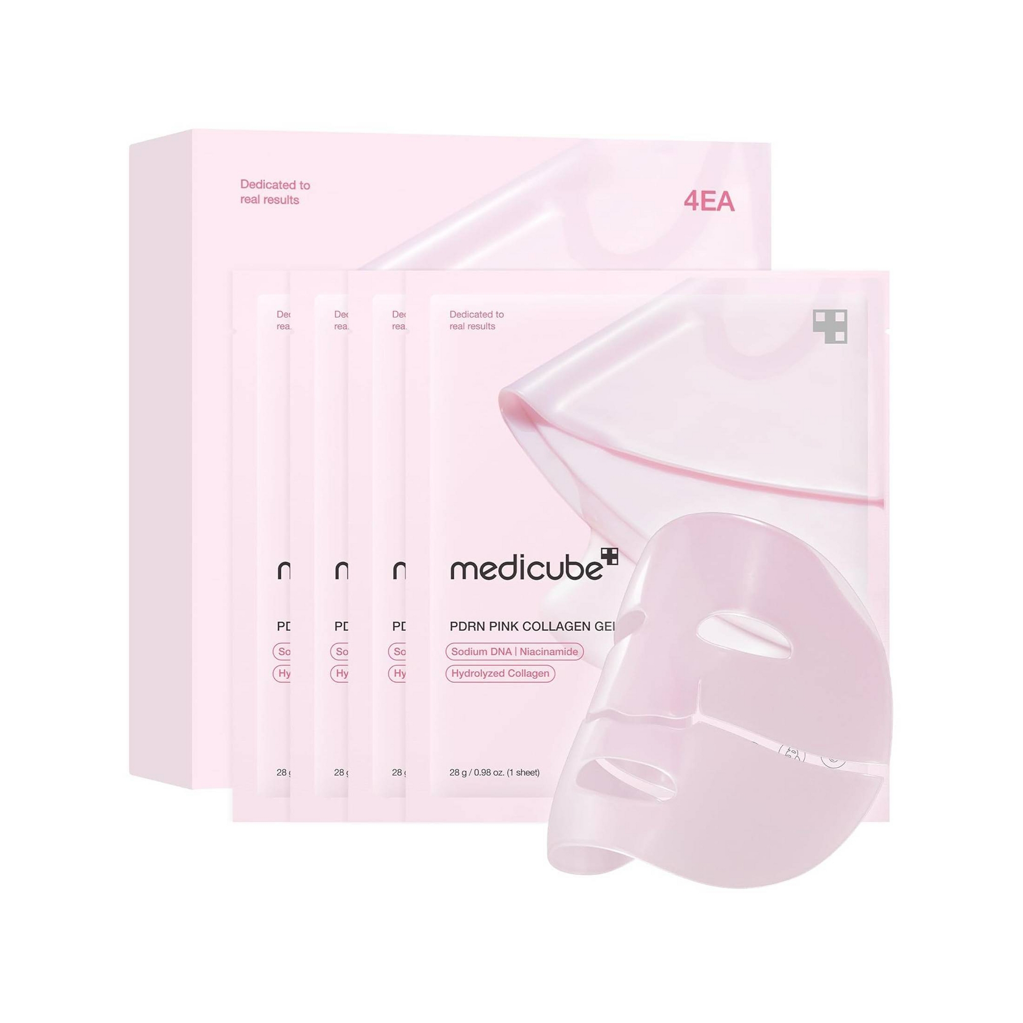 medicube PDRN Pink Collagen Gel Mask Korean Skincare - Travel Size - 0.98oz/4pk: Moisturizing, Firming, Hydrating, Normal Skin