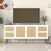 NicBex TV Stand for TVs up to 70 Inches,Modern TV Media Console Table with Rattan Door and 3 Cabinets - 2 of 4