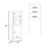 SEVOBAL Bathroom Storage Cabinets 24in Over The Toilet Cabinets Double Door with Two Shelves for Bathroom, White, 66"*16"*3" - 2 of 4