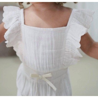 Girl Rylen Organic Muslin Romper - Le Petit Lapin
