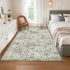 8x10 Brown Vintage Rug, Low Pile Soft Non-Shedding Washable Carpet with Non-Slip Rubber Backing for Living Room & Bedroom - 3 of 4