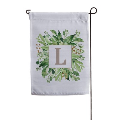 Personalization Mall Spring Greenery Personalized Letter Garden Flag