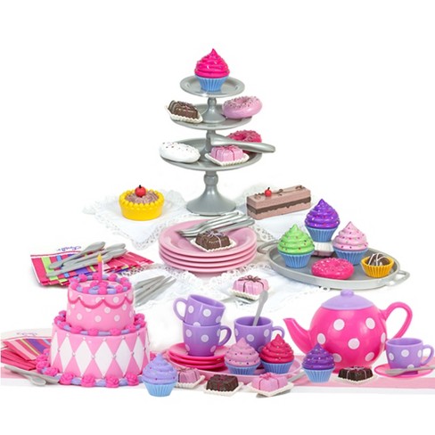 Sophia s 64 Piece Dessert Tea Party Set For 18 Dolls Pink Target