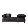 81-inch Chenille Face-to-Face Chaise Lounge with Two Pillows, Nailhead Trim, Button Tufted Design, and Rolled Arms for Lounge, Living Room, and Office - 3 of 4