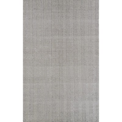 Handmade Gray Stripe Tufted Wool-Cotton Blend Rug