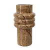 HomeRoots 8" Brown Genuine Marble Ridged Table Vase - 4 of 4