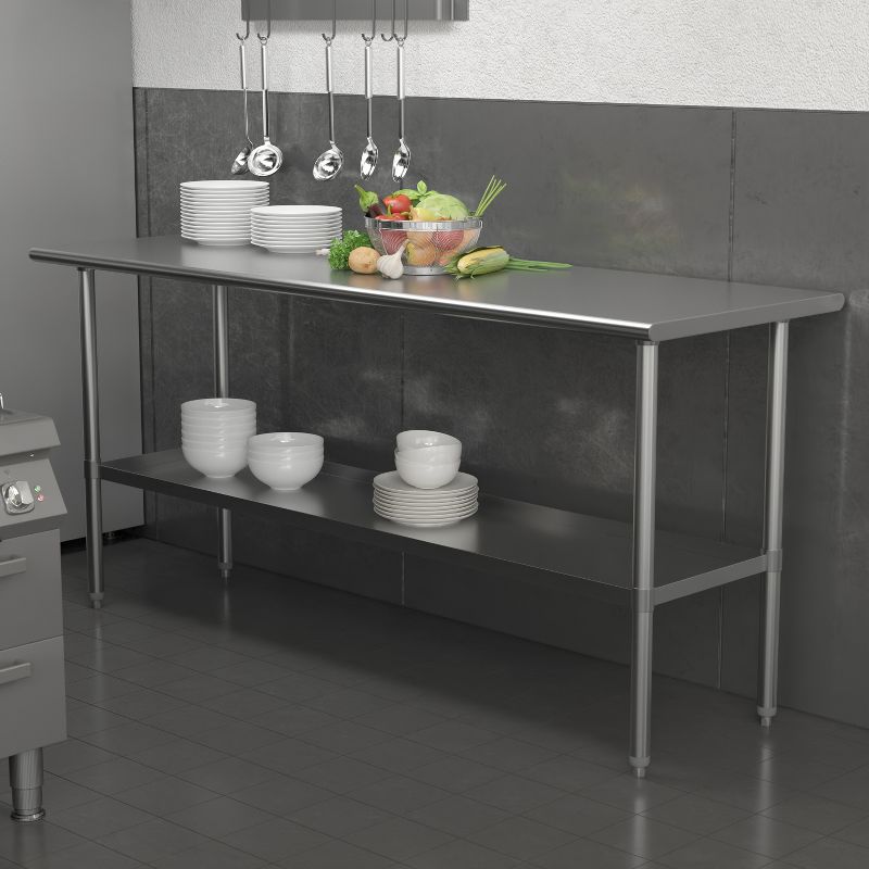 Emma and Oliver Under Shelf for Kitchen Prep and Work Tables - Adjustable Galvanized Lower Shelf for Stainless Steel Tables, 2 of 10