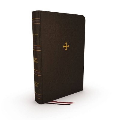 Nrsv, Catholic Bible, Thinline Edition, Genuine Leather, Brown, Comfort Print - by  Catholic Bible Press (Leather Bound)