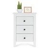 Tangkula 2PCS End Table Nightstand living Room Furniture W/ 3 Drawers White - 3 of 4
