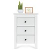 Tangkula End Table Nightstand living Room Furniture W/ 3 Drawers White - image 4 of 4