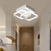 YIYIBYUS Modern White Square Semi-Flush Mount LED Ceiling Light - 3 of 4