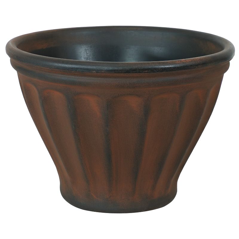 Sunnydaze Indoor/Outdoor Patio, Garden, or Porch Weather-Resistant Double-Walled Charlotte Flower Pot Planter - 16" - Rust Finish, 1 of 9