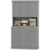 HOMCOM Buffet with Hutch, Kitchen Pantry Storage Cabinet with Microwave Oven Countertop, Drawer - 4 of 4