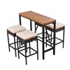 PAGED Patio Dining Set Outdoor Table and Chairs with Rattan Wicker Dining Table Foldable Tabletop for Outdoor, Poolside - 4 of 4