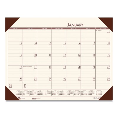 House of Doolittle Recy EcoTones Moonlight Cream Monthly Desk Pad Calendar 22 x 17 2022 12441