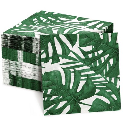 Blue Panda 150 Pack Tropical Palm Leaf Napkins, Hawaiian Luau Napkins ...