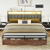 AMERLIFE LED Bed Frame with Drawers, 2-Tier Storage and Charging Station - 3 of 4