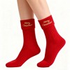 Anna-Kaci Women's 2-Pair Pack Fall Winter Warm Cotton Socks with Cute Christmas Embroidery - 3 of 3