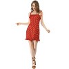 Allegra K Women's Printed Sleeveless Ruffle Tie Shoulder Summer A Line Mini Dress - 3 of 4