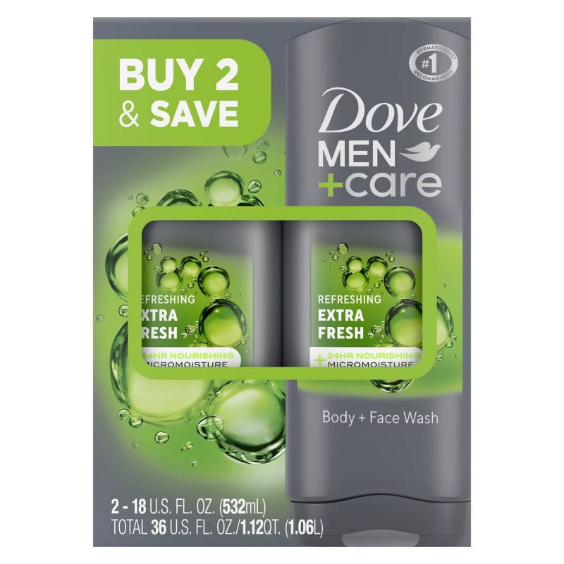 Dove Men+Care Extra Fresh Micro Moisture Cooling Body Wash - 18 fl oz/2pk, 3 of 10