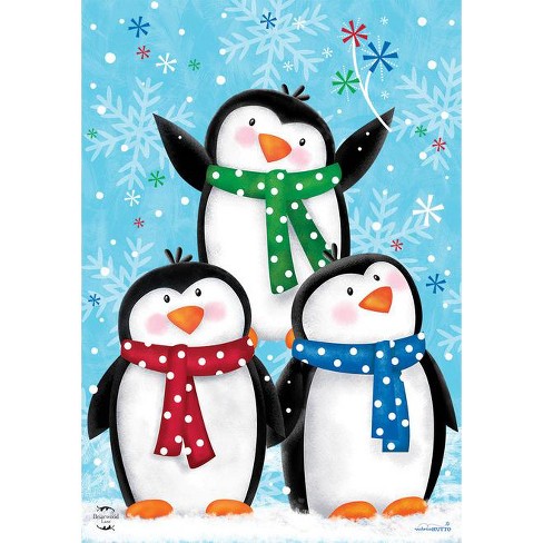 Briarwood Lane Winter Penguins Garden Flag Snowflakes Scarfs 12.5 : Target