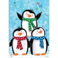 Briarwood Lane Winter Penguins House Flag Primitive Snowflakes Sc