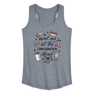 Women's - Instant Message - Meet Me Concession Stand Graphic Racerback Tank - 1 of 4