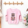Pink and Teal Nutcracker Patchwork Print - Toddler Graphic Sweatshirt and Youth Graphic Sweatshirt - 2 of 4