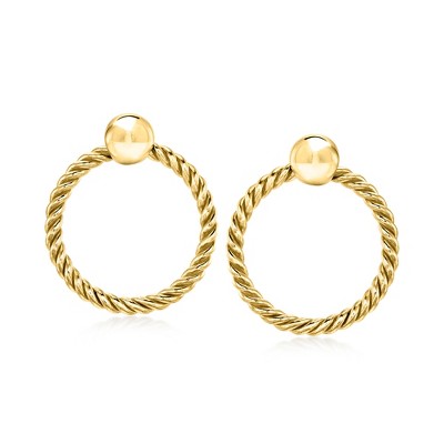 Ross-Simons 18kt Gold Over Sterling Roped Doorknocker Earrings
