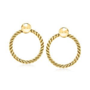 Ross-Simons 18kt Gold Over Sterling Roped Doorknocker Earrings - 1 of 3
