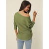 Seta T Women's V Neck Waffle Knit Long Sleeve Casual Tunic Blouses - 4 of 4