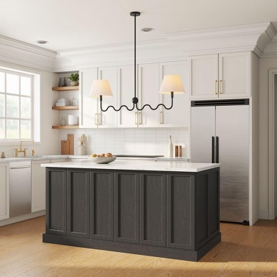 Modway Wave Squiggle 2-Light Pendant Light, Contemporary Hanging Fixture in Black