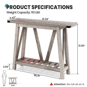 Crestlive Products Farmhouse Console Table for Entryway - Wood Entryway Tables with Shelves, Sofa Table for Entryway, Living Room, Hallway - 1 of 4