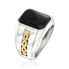 Ross-Simons Men's Black Onyx Ring in Sterling Silver and 14kt Yellow Gold - 2 of 3
