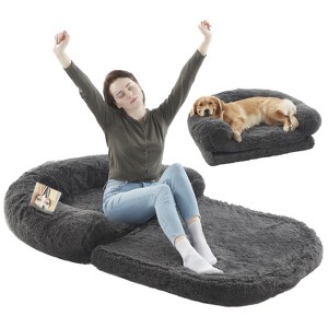 Human Dog Bed, 71"x43"x12" Dog Beds for Large Dogs, Foldable Plush Washable Dog Bed for People Doze Off, Orthopedic Dog Beds for Humans Size - 1 of 4