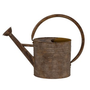Gardener Select Farmhouse Oval Metal Watering Can, Rusty, 0.9 Gallon - 1 of 3