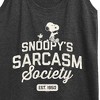 Women's - Peanuts - Snoopy Sarcasm Society Graphic Racerback Tank - 2 of 4