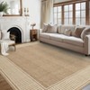 Washable Modern Bordered Rug Non Slip Low Pile Rug Soft Throw Floor Cover Foldable Indoor Carpet for Living Room Bedroom Playroom Nursery - 2 of 4
