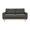 67.7" Wide Mid-Century Modern Tufted Loveseat Sofa with Splayed Wooden Legs, Polyester Upholstery, and Retro Style - 2 of 4
