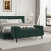 46.5" Bedroom Storage Bench, Velvet Upholstered Tufted End of Bed Bench with 2 Pillows & Rolled Arms - 4 of 4
