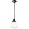 Elegant Lighting Lyle 1 light Black and Clear seeded glass pendant - 4 of 4