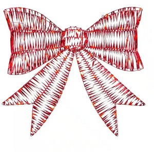 Home Accents Holiday 4 ft. Sparkle Red LED Metallic Bow Holiday Yard Decoration - 1 of 3
