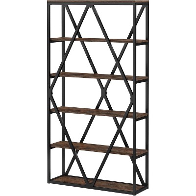 Tribesigns 71-inch Tall Bookshelf, Freestanding 6 Tier Industrial  Bookcase for Living Room