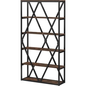Tribesigns 71-inch Tall Bookshelf, Freestanding 6 Tier Industrial  Bookcase for Living Room - 1 of 4