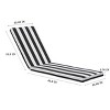 Wellfor 2pc Outdoor Chaise Lounge Seat Cushion Black & White Stripe: UV-Resistant, Removable Cover, Sponge Fill - 3 of 4