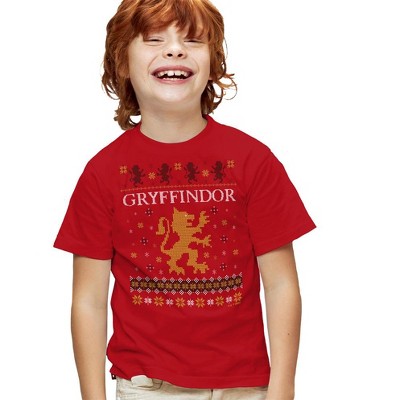 Boys' Short Sleeve Harry Potter Gryffindor Ugly Christmas T-Shirt
