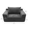 51.2 Inch Single Sofa Chair, No-Assembly Compression Armchair with Wide Seat & Corduroy Upholstery, 287 lb Capacity for Living Room Dorm, Slate Grey - 3 of 4